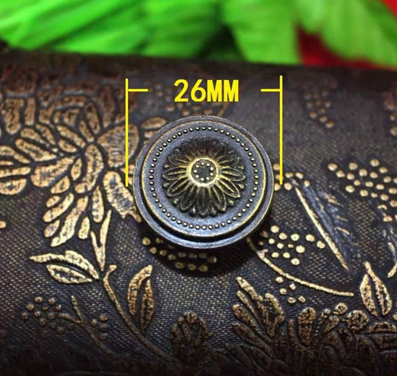 dophee 2Pcs Vintage Farmhouse Style Single Hole Knobs for Cupboard Dresser Door Drawer, Size:(DiaxH) 1.02"x0.67" - Image 4